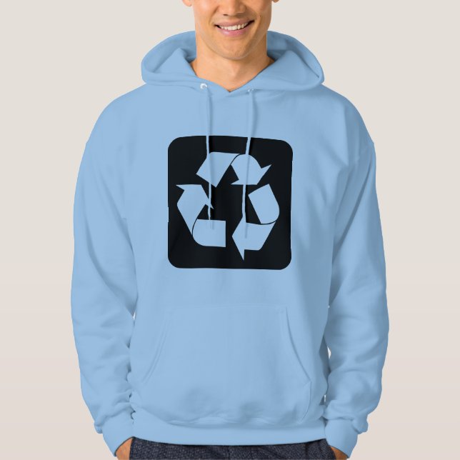 Recycelnd Zeichen - Schwarz Hoodie (Vorderseite)