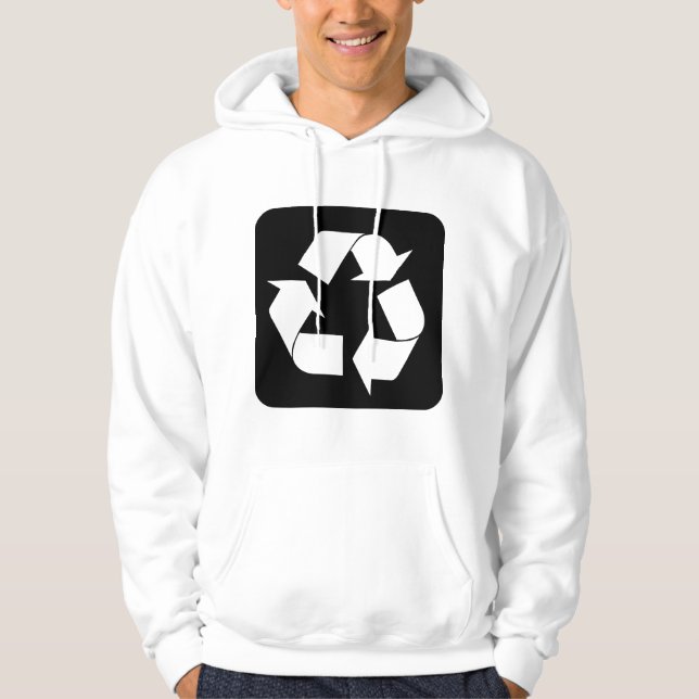 Recycelnd Zeichen - Schwarz Hoodie (Vorderseite)