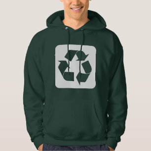 Recycelnd Zeichen - Weiß Hoodie