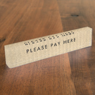Recyceltes Bastelpapier klassisch personalisiert Namensplakette