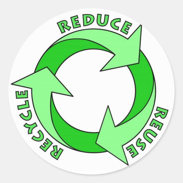 Recyceltest-Aufkleber reduzieren Runder Aufkleber (Vorderseite)