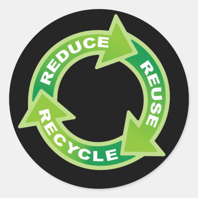 Recyceltest-Aufkleber reduzieren Runder Aufkleber (Vorderseite)