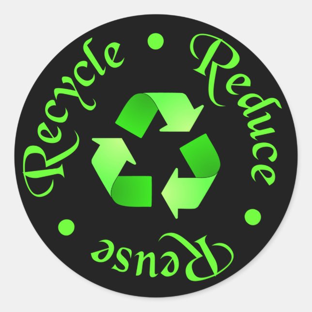 Recyceltest-Aufkleber reduzieren Runder Aufkleber (Vorderseite)