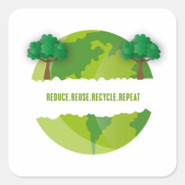 Recyceltest der Wiederverwendung reduzieren Quadratischer Aufkleber