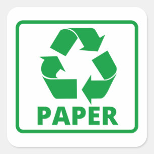 Recyceltest  quadratischer aufkleber