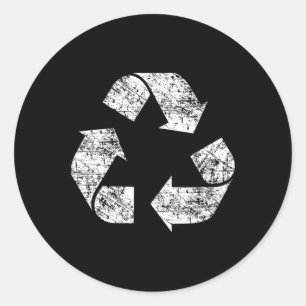 Recyceltest Symbol Distressed Earth Day Environmen Runder Aufkleber