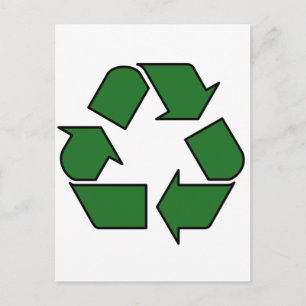 Recyceltest-Symbol-Pfeil 3R für die Wiederverwendu Postkarte