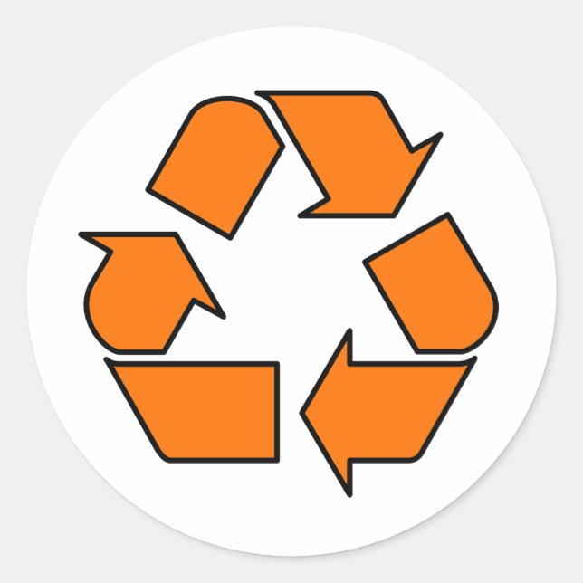 Recyceltest-Symbol-Pfeil 3R für die Wiederverwendu Runder Aufkleber (Vorderseite)