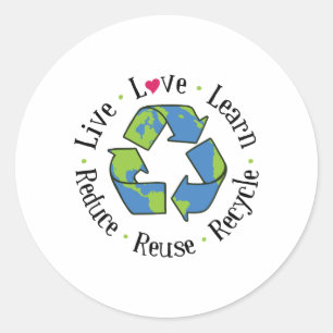 Recycle der Wiederverwendung reduzieren Runder Aufkleber