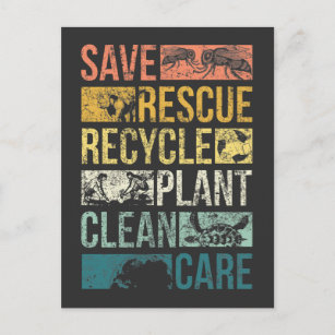 Recycle des durch Tiere Gerettet Erdschildkrötenkl Postkarte