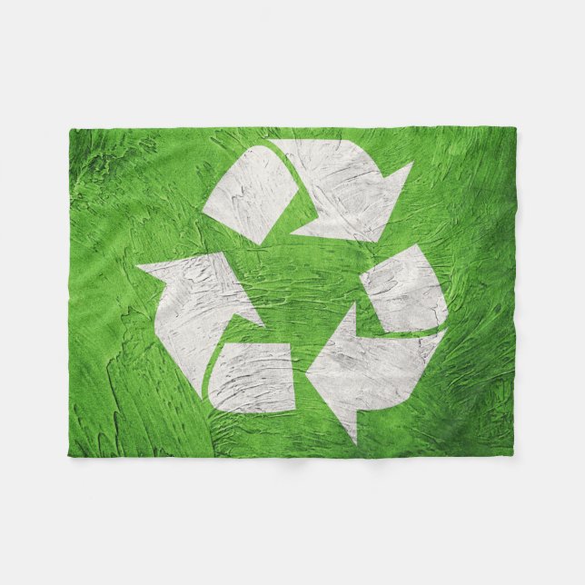 Recycle ein Symbol auf Grunge Hintergrund. Grünes  Fleecedecke (Vorderseite (Horizontal))