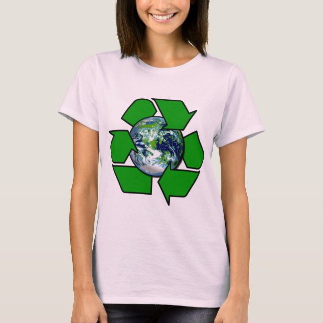 Recycle für den Planeten Erde T-Shirt (Vorderseite)