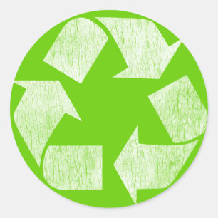 Recycle - Grün gehen Runder Aufkleber