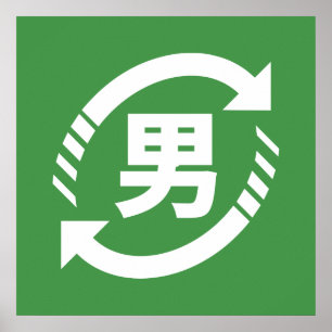 Recycle Japanische Jungen   Kanji Nihongo Schild