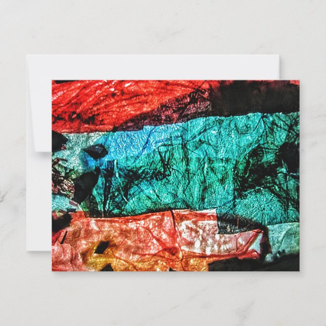 Recycle Kunststoff-Foto-Streifen abstrakt Einladung (Vorderseite)