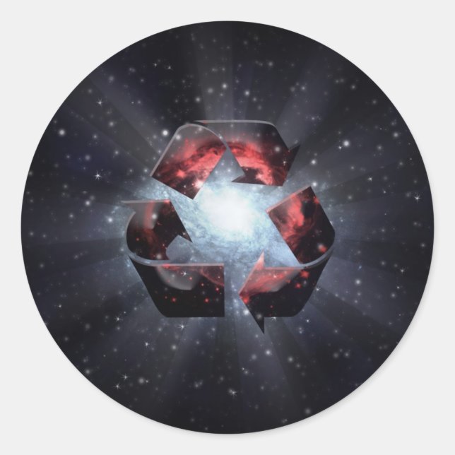 Recycle (Leerzeichen) Runder Aufkleber (Vorderseite)