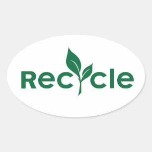 Recycle Ovaler Aufkleber