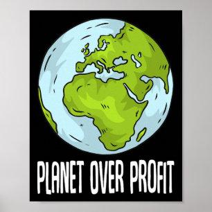 Recycle "Planet over Profit" Rette Umwelt und Umwe Poster