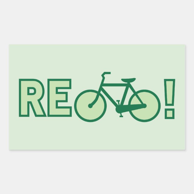 Recycle Rechteckiger Aufkleber (Vorderseite)
