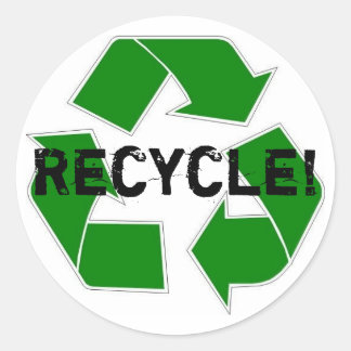 Recycle! Runder Aufkleber