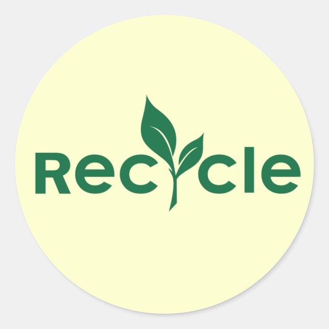 Recycle Runder Aufkleber (Vorderseite)