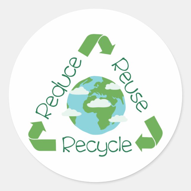 Recycle Runder Aufkleber (Vorderseite)