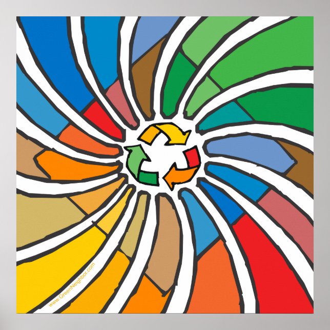 Recycle-Signatur-Kunst Poster (Vorne)
