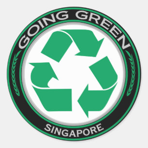 Recycle Singapur Runder Aufkleber
