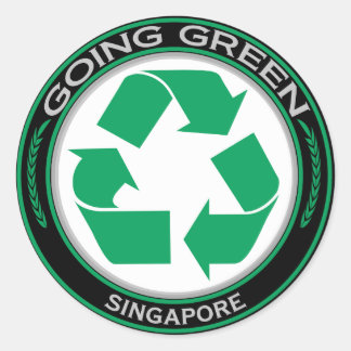 Recycle Singapur Runder Aufkleber