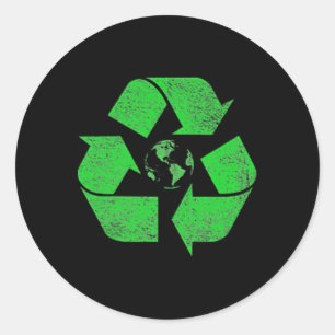 Recycle-Symbol-Logo "Earth Day Green Deal Climate Runder Aufkleber