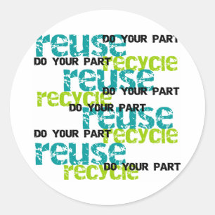 Recycle tun Ihr Teil Runder Aufkleber