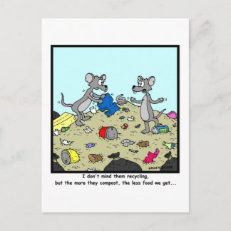 Recycle und Kompostierung: Cartoon Postkarte