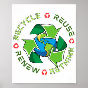 Recycle, Wiederverwendung, Erneuerung, Überdenken. Poster
