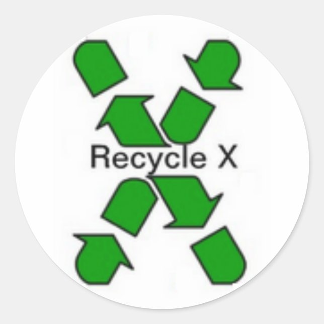 Recycle X poubelle autocollant (Devant)