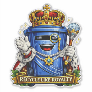Recycler comme la royauté - Autocollant pour poube