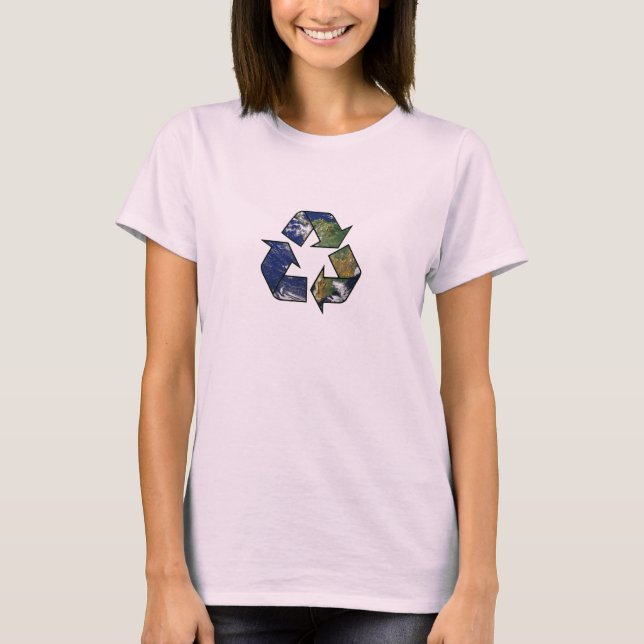 Recycler le T-shirt des femmes de la Terre (Devant)