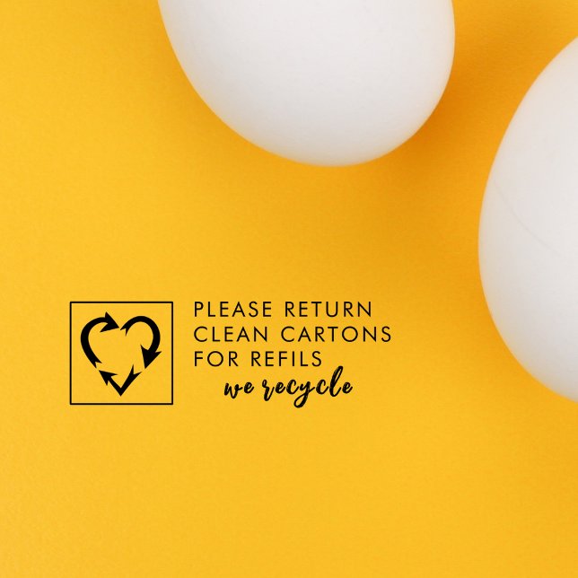 Recycling Heart Benutzerdefinierte Text-Eierkarton Permastempel (Von Creator hochgeladen)