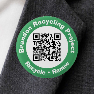 Recycling-Projekt QR-Code Recyceln & Erneuern. Button