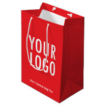 Red 10 inch Geschenktasche Custom Company Logo Med