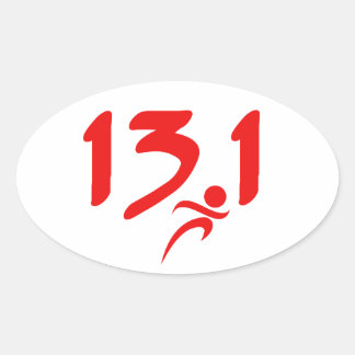 Red 13,1 Halbmarathon Ovaler Aufkleber