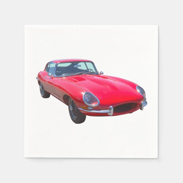 Red 1964 Jaguar XKE Antique Sports Car Serviette (Vorderseite)