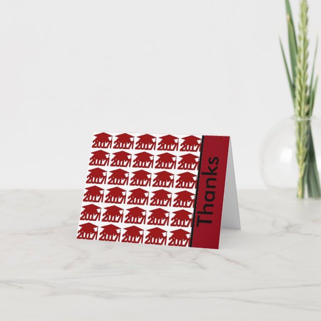 Red 2017 Graduation Custom Merci Notes (Devant)