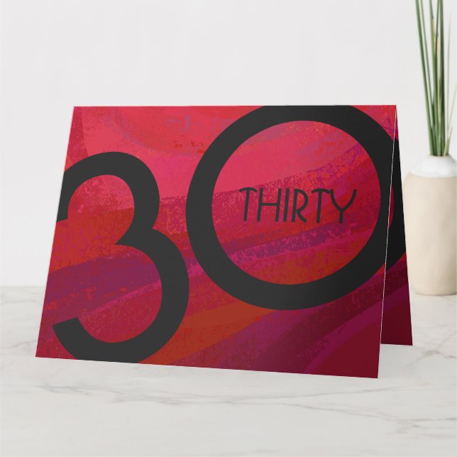 Red 30 Jahrzehnt Geburtstag Karte (Vorderseite)