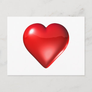 Red 3D Heart Postkarte