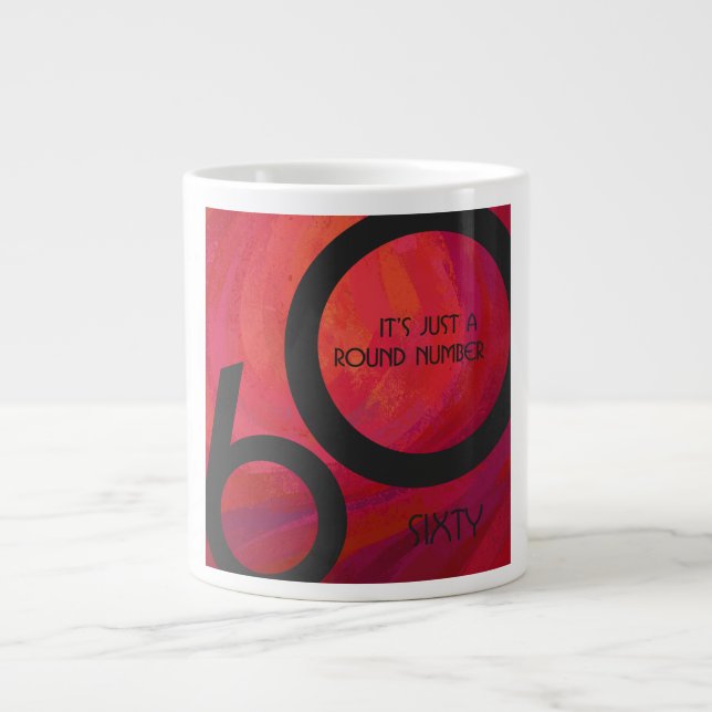 Red 60 Jahrzehnt Geburtstag Jumbo-Tasse (Vorderseite)