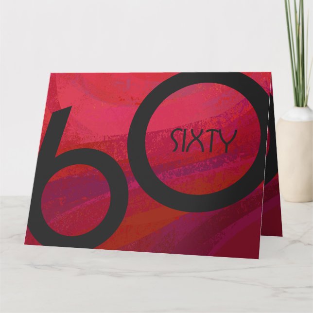 Red 60 Jahrzehnt Geburtstag Karte (Vorderseite)