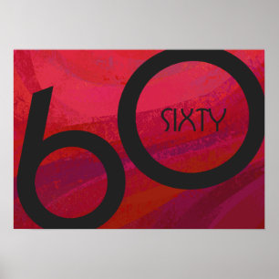 Red 60 Jahrzehnt Geburtstag Poster