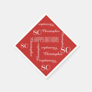 Red 80. Geburtstagspartei Wiederholname, Papier Serviette