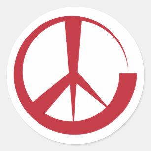 Red abgeschieden Creative Peace (Rotes  Friedensze Runder Aufkleber