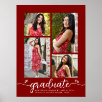 Red Abschluss 4 Foto Script Hearts Modern Girly